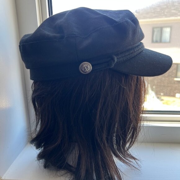 EUC - OS - Fashionable hat - Black with gold embellishment - Picture 2 of 4